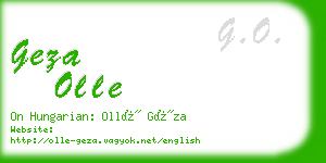 geza olle business card